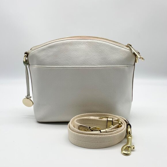 Brahmin White and Macaroon Lady Vineyard Croc Embossed Mini Duxbury Bag - Picture 2 of 12